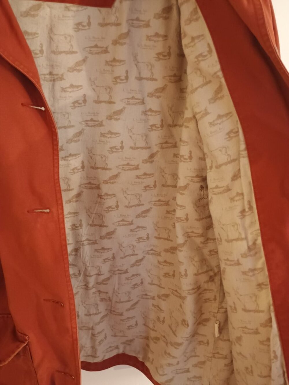 LL BEAN Red Barn Coat Cotton Jacket Women XL with Flannel and Corduroy - Picture 7 of 12